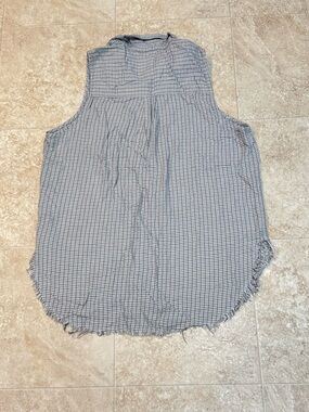 American Eagle Women’s Plaid Sleeveless Button Up Flannel Top Size Medium NWT